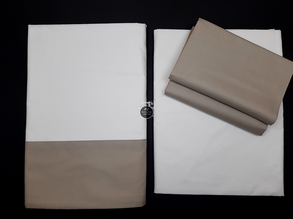 Completo Letto Matrimoniale colore bianco con Balza e Federe colorate
