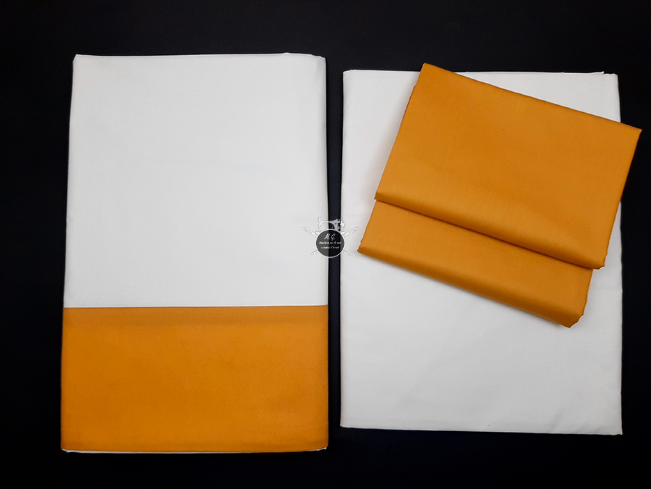 Completo Letto Matrimoniale colore bianco con Balza e Federe colorate