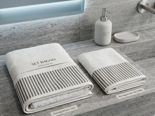 Set asciugamani 1+1 righine
