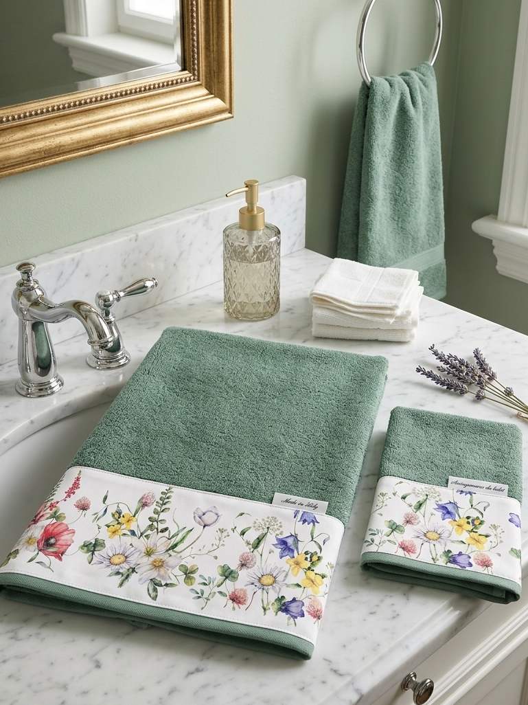 Set asciugamani 1+1 Fiori di campo