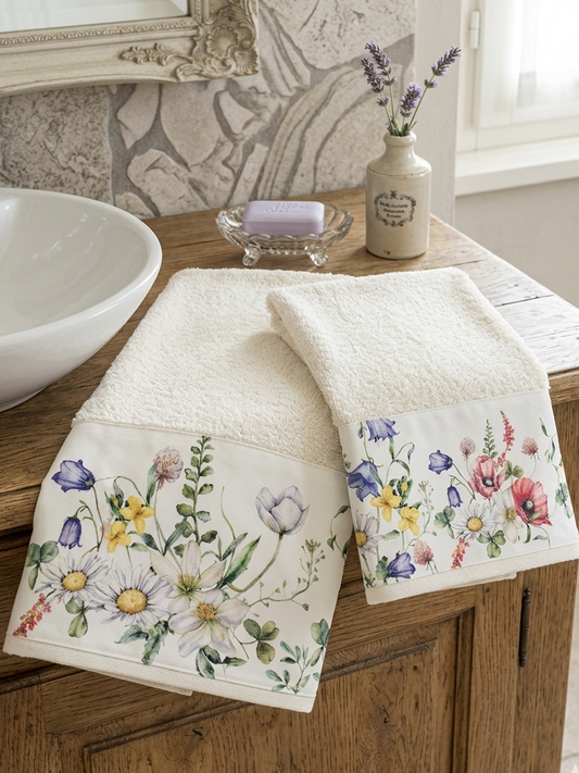 Set asciugamani 1+1 Fiori di campo