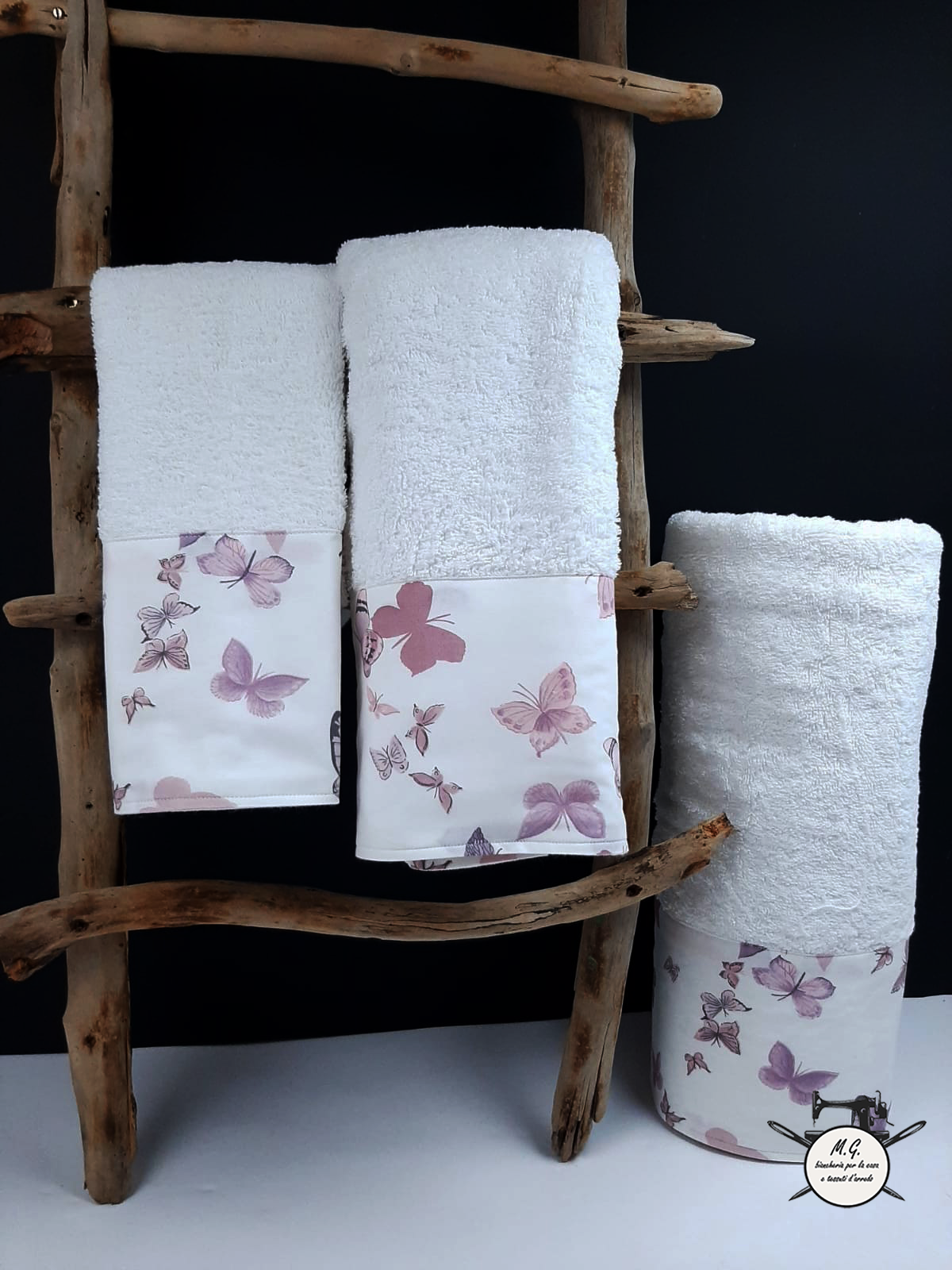 Set Di 2 Asciugamani Decorativi A Farfalla Blu – Morbidi E Assorbenti 36,5x72cm – Per Bagno, Ospiti, Viso E Capelli
