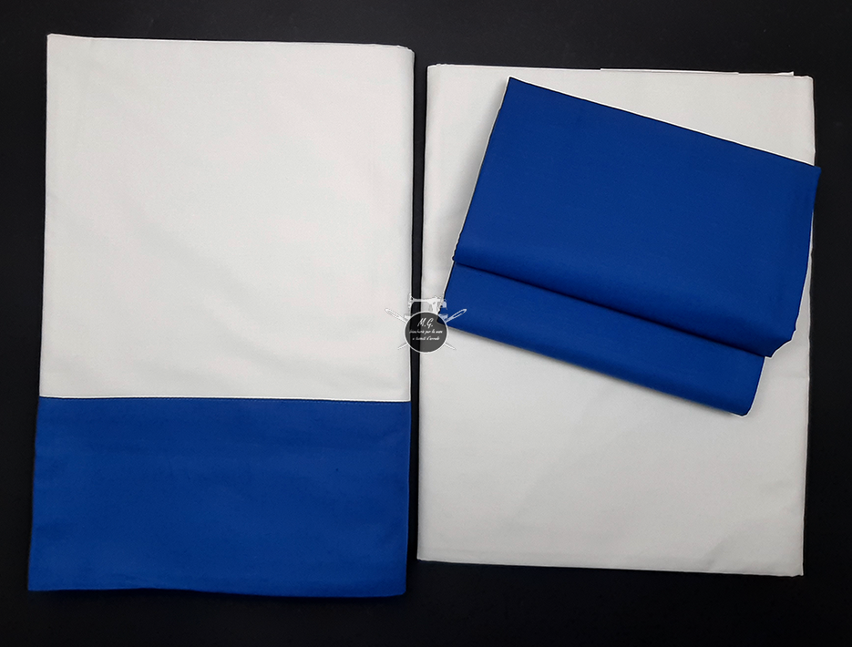 Completo Letto Matrimoniale colore bianco con Balza e Federe colorate